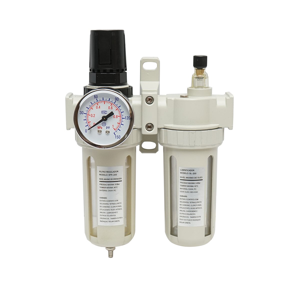 Filtru aer si ungator cu regulator de presiune max. 1 MPa, racord 1/2